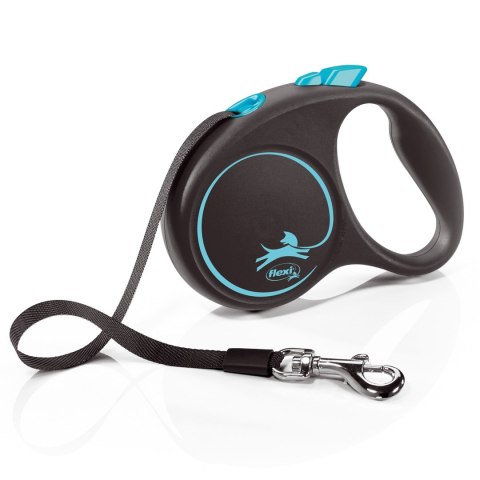 Smycz flexi automatyczna Black Design S taśma 5 m - dla psa do 15 kg, kolor niebieski Smycz flexi automatyczna Black Design S taśma 5 m - dla psa do 15 kg, kolor niebieski