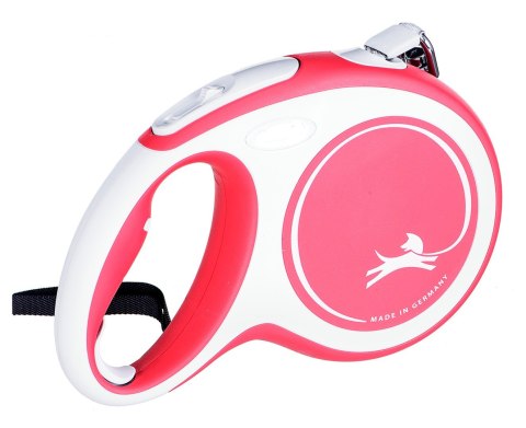 Smycz flexi automatyczna New Comfort L taśma 8 m - dla psa do 50 kg, kolor czerwony Smycz flexi automatyczna New Comfort L taśma 8 m - dla psa do 50 kg, kolor czerwony