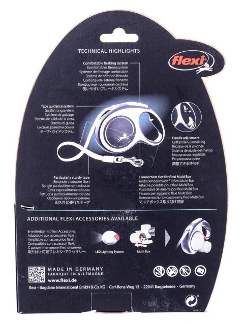 Smycz flexi automatyczna New Comfort L taśma 8 m - dla psa do 50 kg, kolor czerwony Smycz flexi automatyczna New Comfort L taśma 8 m - dla psa do 50 kg, kolor czerwony