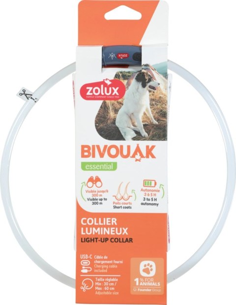ZOLUX Obroża LED silikonowa BIVOUAK przezro. czer ZOLUX Obroża LED silikonowa BIVOUAK przezro. czer