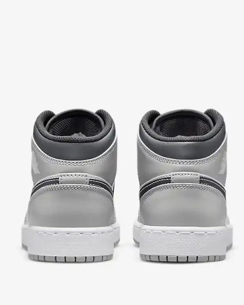 Nike Air Jordan 1 Mid Light Smoke Grey 554724-078 unisex sneakersy szare skórzane Nike Air Jordan 1 Mid Light Smoke Grey 554724-078 unisex sneakersy szare skórzane