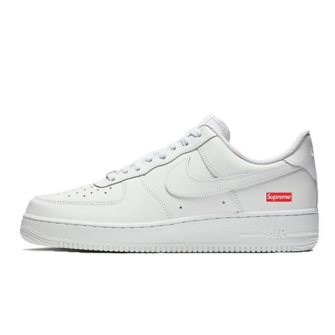 Nike Air Force 1 Low Supreme White CU9225-100 unisex sneakersy białe z logo Supreme Nike Air Force 1 Low Supreme White CU9225-100 unisex sneakersy białe z logo Supreme