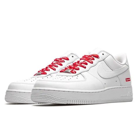 Nike Air Force 1 Low Supreme White CU9225-100 unisex sneakersy białe z logo Supreme Nike Air Force 1 Low Supreme White CU9225-100 unisex sneakersy białe z logo Supreme