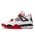 Nike Air Jordan 4 Retro Fire Red unisex sneakersy białe z czerwonymi akcentami