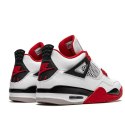 Nike Air Jordan 4 Retro Fire Red unisex sneakersy białe z czerwonymi akcentami