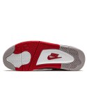 Nike Air Jordan 4 Retro Fire Red unisex sneakersy białe z czerwonymi akcentami