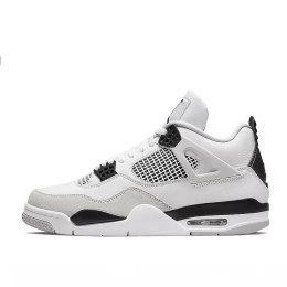 Nike Air Jordan 4 Retro Military Black unisex sneakersy białe z czarnymi detalami