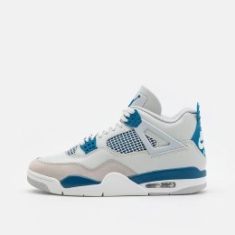 Nike Air Jordan 4 Retro Military Blue unisex sneakersy białe z niebieskimi akcentami