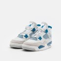 Nike Air Jordan 4 Retro Military Blue unisex sneakersy białe z niebieskimi akcentami
