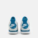 Nike Air Jordan 4 Retro Military Blue unisex sneakersy białe z niebieskimi akcentami