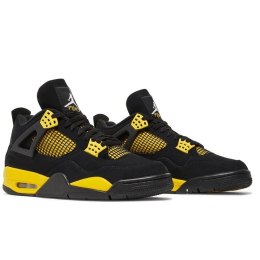 Nike Air Jordan 4 Retro Thunder unisex sneakersy czarno-żółte z siateczką i Air