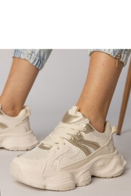 Buty Sportowe Model Sandra 88218 Beige/Gold - PRIMO