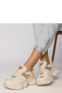 Buty Sportowe Model Sandra 88218 Beige/Gold - PRIMO