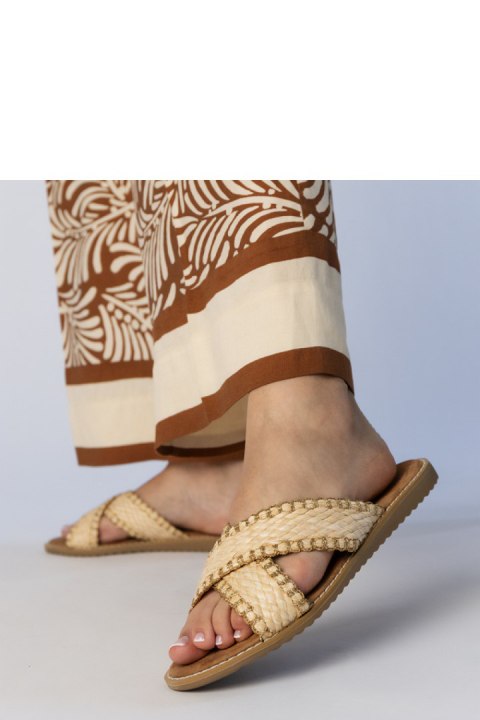 Sandał Klapki Model Ellinara JB1949 Beige - PRIMO Sandał Klapki Model Ellinara JB1949 Beige - PRIMO