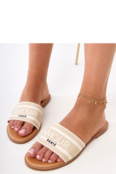 Sandał Klapki Model Fargiza GQ8-060 Beige - PRIMO Sandał Klapki Model Fargiza GQ8-060 Beige - PRIMO