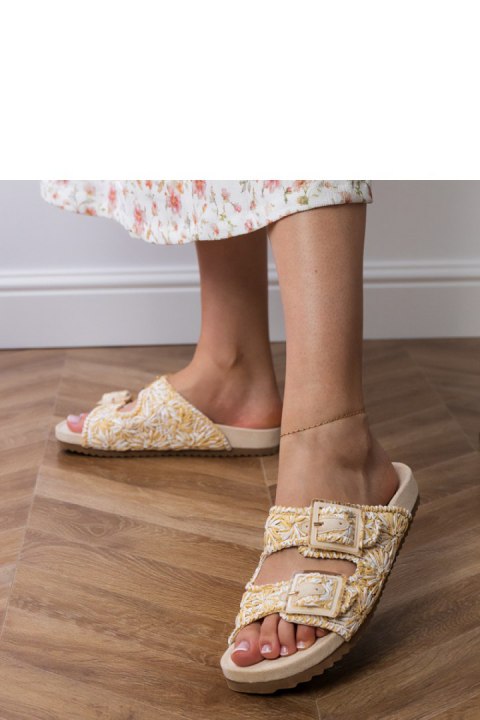 Sandał Klapki Model Firada GQ8-055 Beige - PRIMO Sandał Klapki Model Firada GQ8-055 Beige - PRIMO