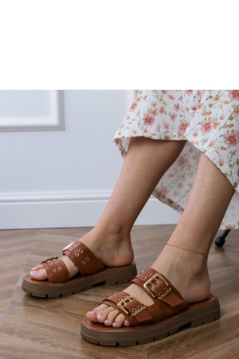 Sandał Klapki Model Liluna DFY-9 Brown - PRIMO Sandał Klapki Model Liluna DFY-9 Brown - PRIMO