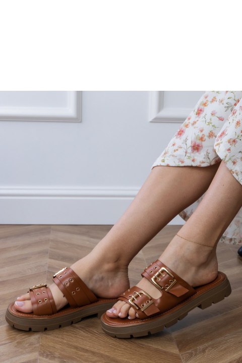 Sandał Klapki Model Liluna DFY-9 Brown - PRIMO Sandał Klapki Model Liluna DFY-9 Brown - PRIMO