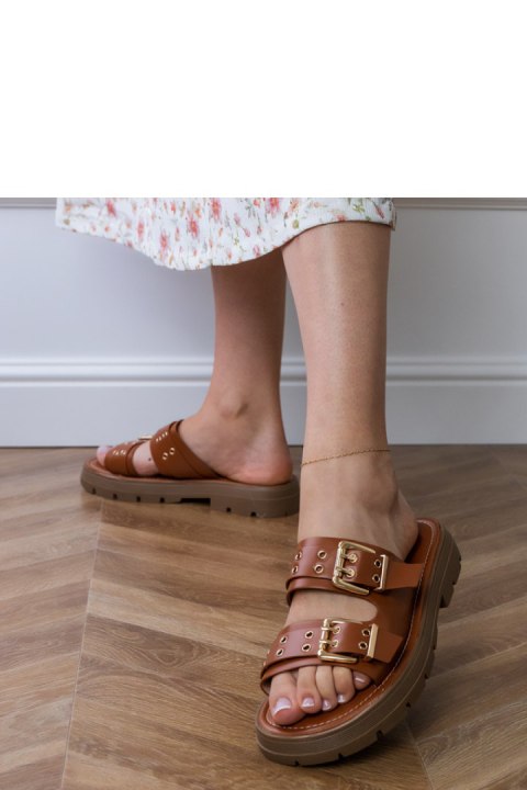 Sandał Klapki Model Liluna DFY-9 Brown - PRIMO Sandał Klapki Model Liluna DFY-9 Brown - PRIMO