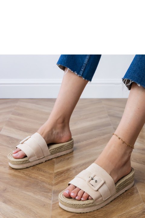 Sandał Klapki Model Lunda LOLO28 Beige - PRIMO Sandał Klapki Model Lunda LOLO28 Beige - PRIMO