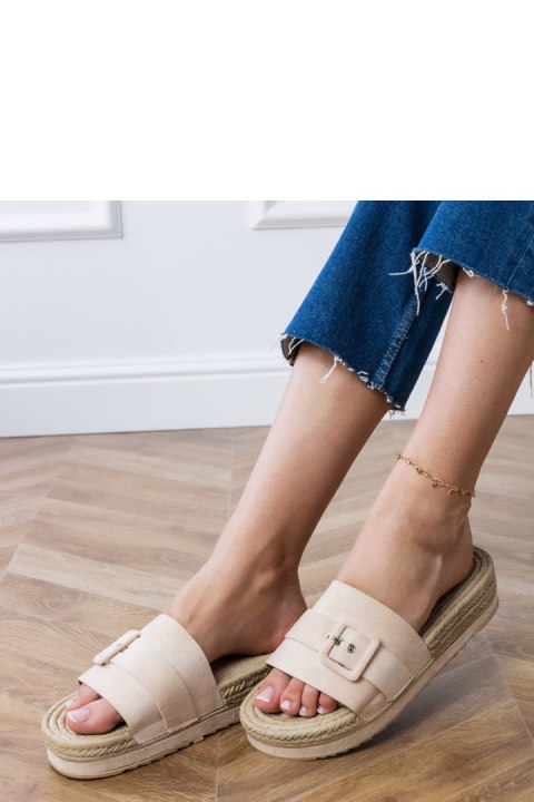 Sandał Klapki Model Lunda LOLO28 Beige - PRIMO Sandał Klapki Model Lunda LOLO28 Beige - PRIMO