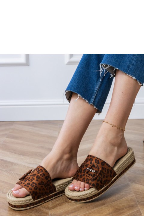 Sandał Klapki Model Lunda LOLO28 Panterka - PRIMO Sandał Klapki Model Lunda LOLO28 Panterka - PRIMO