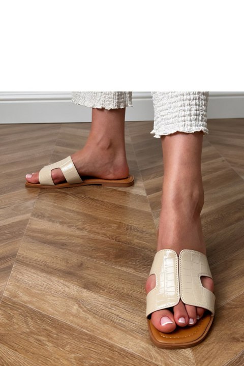 Sandał Klapki Model Sarini DM461 Beige - PRIMO Sandał Klapki Model Sarini DM461 Beige - PRIMO