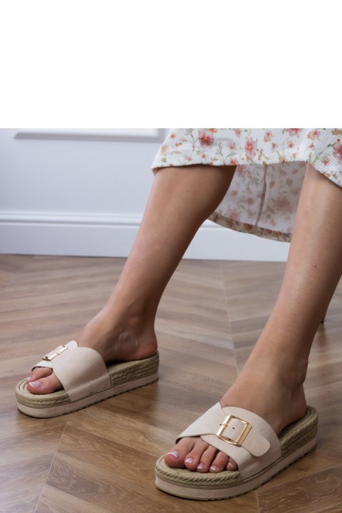Sandał Klapki Model Umsa LOLO27 Beige - PRIMO