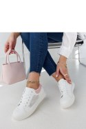 Biało-różowe ażurowe sneakersy Semhar - Solea