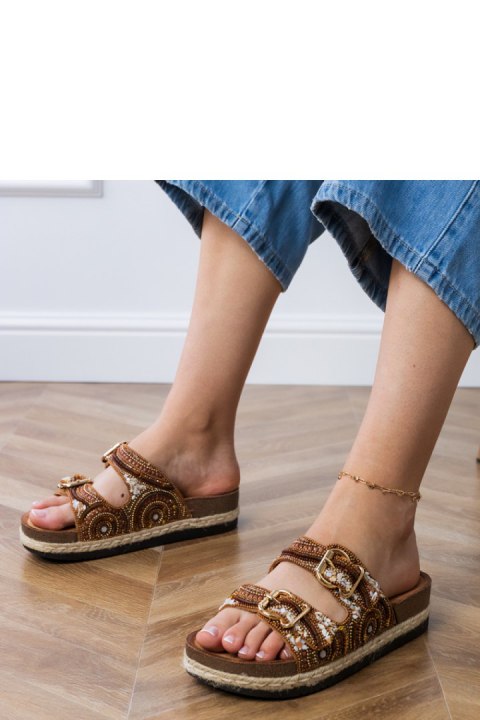 Sandał Klapki Model Zebrina X5-390 Brown - PRIMO Sandał Klapki Model Zebrina X5-390 Brown - PRIMO