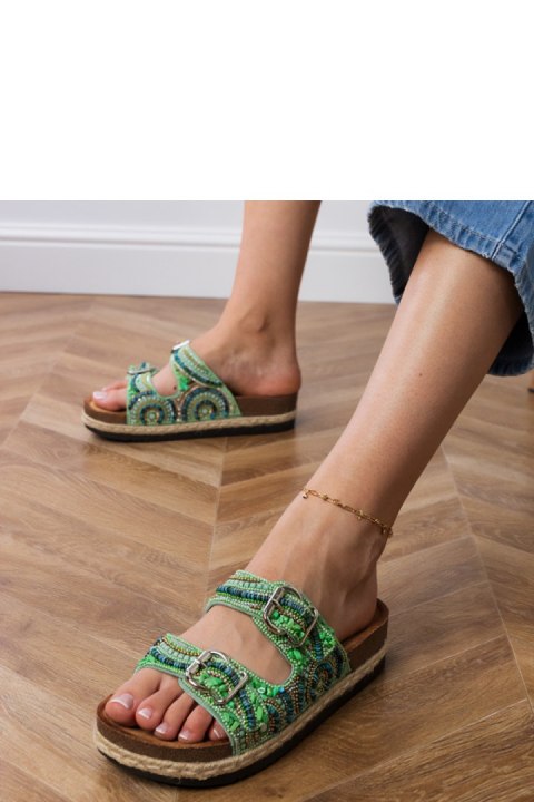 Sandał Klapki Model Zebrina X5-390 Green - PRIMO Sandał Klapki Model Zebrina X5-390 Green - PRIMO