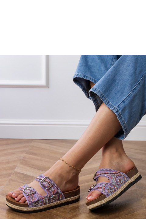 Sandał Klapki Model Zebrina X5-390 Violet - PRIMO Sandał Klapki Model Zebrina X5-390 Violet - PRIMO