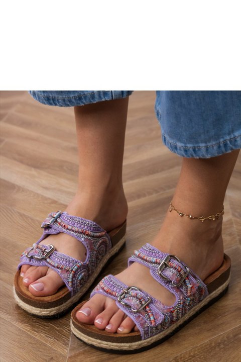 Sandał Klapki Model Zebrina X5-390 Violet - PRIMO Sandał Klapki Model Zebrina X5-390 Violet - PRIMO