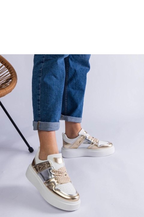 Złote sneakersy ze srebrnymi wstawkami Kimberly - Solea Złote sneakersy ze srebrnymi wstawkami Kimberly - Solea