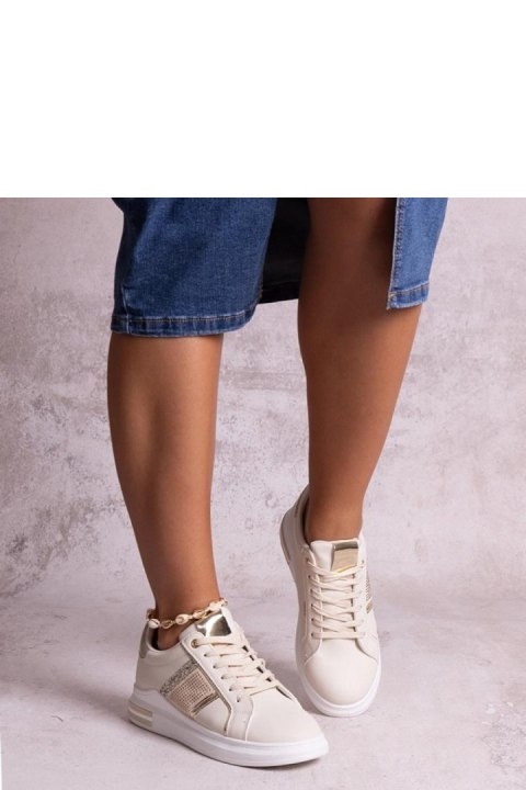 Beżowe sneakersy zdobione cyrkoniami Xarles - Solea Beżowe sneakersy zdobione cyrkoniami Xarles - Solea