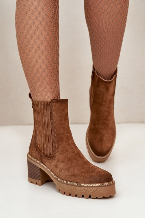 Botki Model Nevitas KE218 Dark Brown - Step in style Botki Model Nevitas KE218 Dark Brown - Step in style
