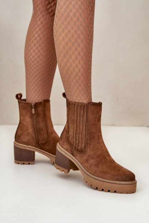 Botki Model Nevitas KE218 Dark Brown - Step in style Botki Model Nevitas KE218 Dark Brown - Step in style