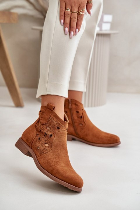 Botki Model S.Barski HY42-081 Camel - Step in style Botki Model S.Barski HY42-081 Camel - Step in style
