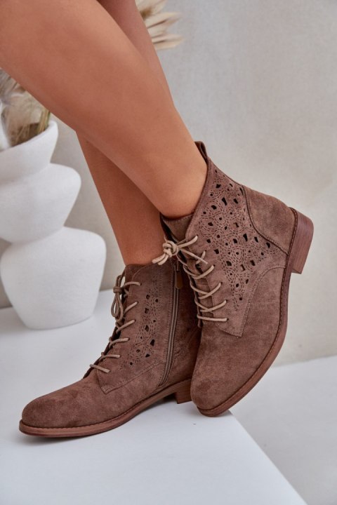 Botki Model S.Barski HY51-136 Brown - Step in style Botki Model S.Barski HY51-136 Brown - Step in style