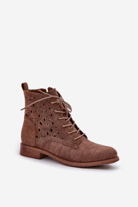 Botki Model S.Barski HY51-136 Brown - Step in style Botki Model S.Barski HY51-136 Brown - Step in style
