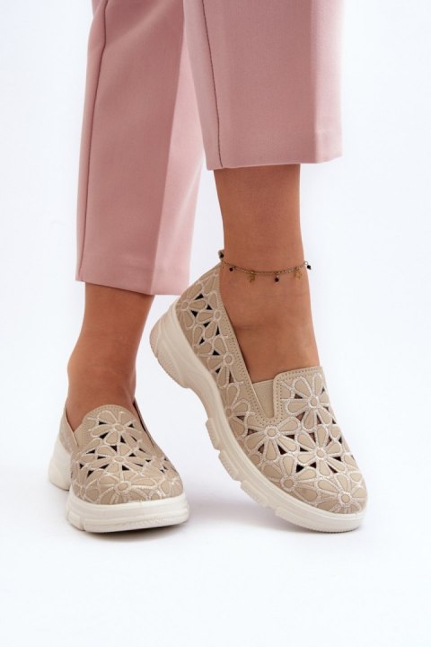Półbuty Model Emilei 23PB02-5592 Beige - Step in style Półbuty Model Emilei 23PB02-5592 Beige - Step in style