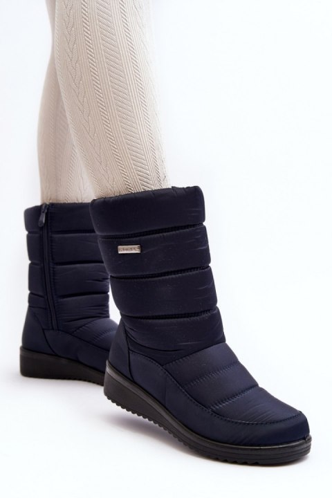 Śniegowce Model Calena 22SN26-5028 NavyNavy - Step in style Śniegowce Model Calena 22SN26-5028 NavyNavy - Step in style