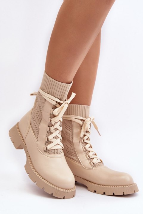 Botki Model Gentiana 8573A Beige - Step in style Botki Model Gentiana 8573A Beige - Step in style