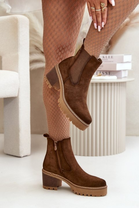 Botki Model Irissinae KE217 Brown - Step in style Botki Model Irissinae KE217 Brown - Step in style