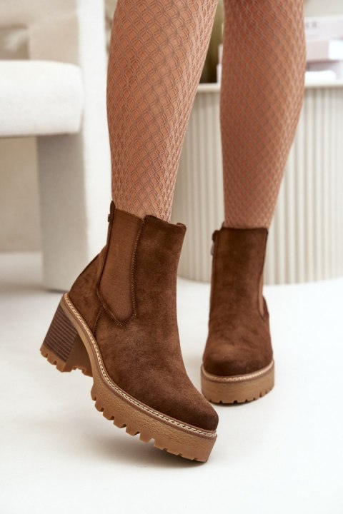 Botki Model Irissinae KE217 Brown - Step in style Botki Model Irissinae KE217 Brown - Step in style