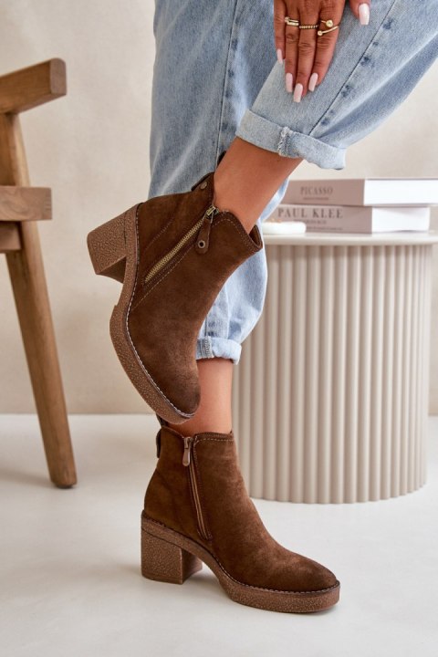 Botki Model Velarilla KE221 Dark Brown - Step in style Botki Model Velarilla KE221 Dark Brown - Step in style