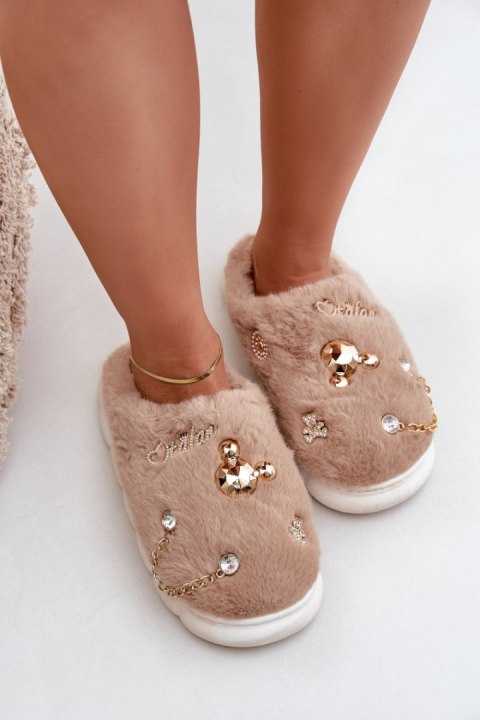 Kapcie Model Ivelfedi BG186P Dark Beige - Step in style Kapcie Model Ivelfedi BG186P Dark Beige - Step in style