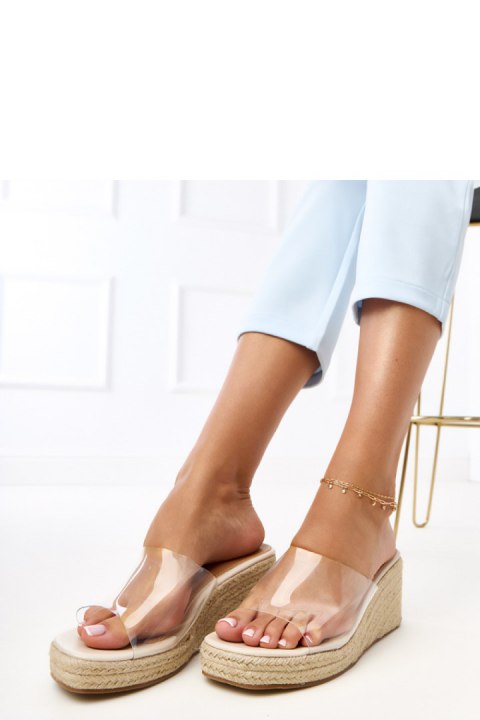 Sandał Klapki Model Felicity F477 Beige - PRIMO Sandał Klapki Model Felicity F477 Beige - PRIMO