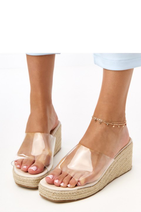 Sandał Klapki Model Felicity F477 Beige - PRIMO Sandał Klapki Model Felicity F477 Beige - PRIMO