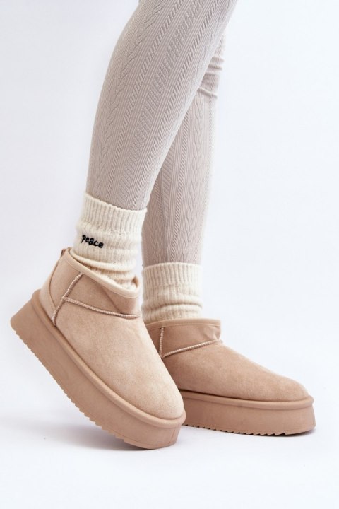 Śniegowce Model Caliksa UA-1855 Beige - Step in style Śniegowce Model Caliksa UA-1855 Beige - Step in style